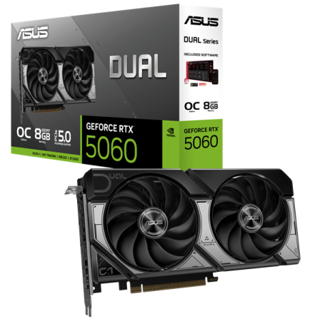 Фото ASUS DUAL-RTX5060-O8G//RTX5060 HDMI DP*3 8G D7; 90YV0N12-M0NA00