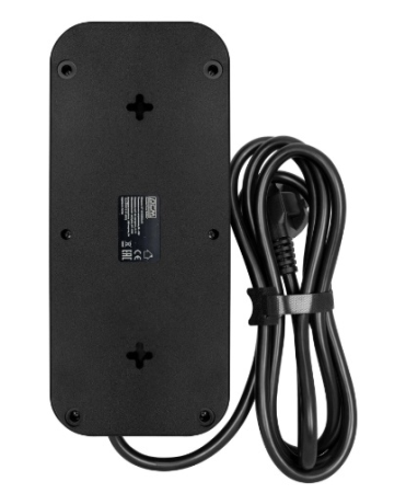 Фото Powercom сетевой фильтр, 1,8 метра, 8 розеток, 3xUSB, 16А/4кВт, cечение провода: 3х1,0мм2, цвет черный, 1 год гарантии (1928702)