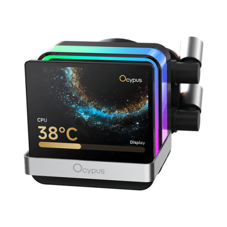 Фото Ocypus Sigma L24 PRO BK, 240mm, LCD Pump, 2x120mm FDB fans, LGA115X/1200/1700/18XX, AM4/AM5