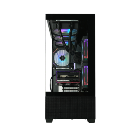 Фото ZALMAN CHRONIX V2, ATX, BLACK, WINDOW, 1xCombo (3.5’’ or 2.5’’), 1x3.5’’HDD, 2x2.5’’SSD, 1xUSB2.0, 1xUSB3.0, 1xUSB Type-C, SIDE 2x120mm ARGB, REAR 1x120mm ARGB