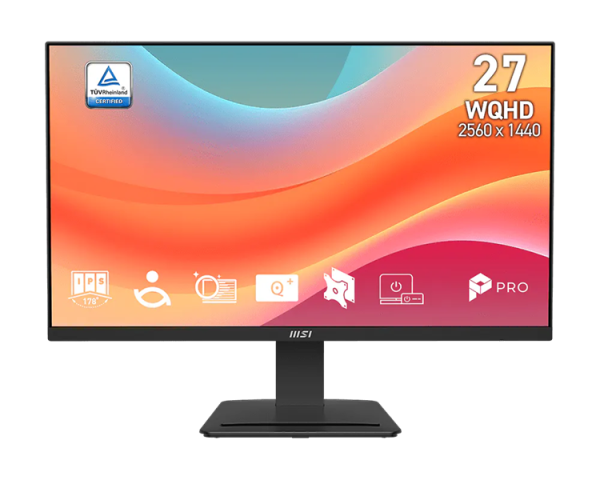 MSI PRO MP273Q E7 27" 16:9 WQHD(2560x1440) IPS Flat,1ms(MPRT),1000:1,100M:1,250nits,178/178,2xHDMI 2.0,DP 1.2,Tilt,VESA,75Hz,Black,1y war-ty