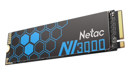 Фото Netac SSD NV3000 1TB PCIe 3 x4 M.2 2280 NVMe 3D NAND, R/W up to 3100/2100MB/s, IOPS(R4K) 220K/160K, TBW 600TB, with heat sink, 5y wty