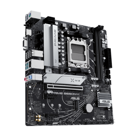 Фото ASUS PRIME B650M-K, AM5, B650, 2*DDR5, 4*SATA, 2*M.2, 4*USB 3.2, 4*USB 2.0, 2*PCIx16, 2*PCIx1, VGA+HDMI, mATX; 90MB1F60-M0EAY0