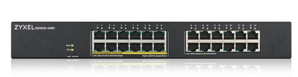 Фото Smart L2 PoE+ Zyxel GS1900-24EP, rack 19", 24xGE (12xPoE+), бюджет PoE 130 Вт