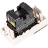 Фото  Вставка Mosaic 22.5x45, RJ-45 UTP, кат.6, со шторкой и увеличенным окном маркировки, белая