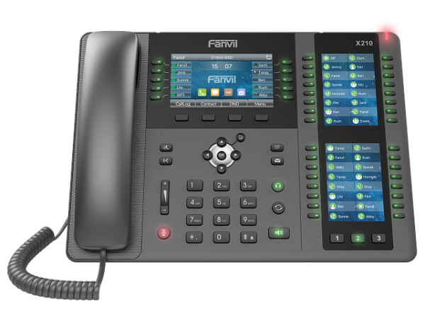 Fanvil X210 Консоль мониторинга и оповещения (SIP-телефон), 106 DSS, 20 SIP-акк., 4,3" + 2 x 3,5" Цвет. Экран, POE, БП в комп., 2x1 Gbps