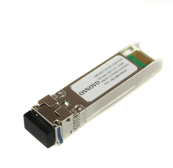 OSNOVO SFP-S2LC10-25G-1310-1310 Оптический SFP Модуль 25G. Два волокна Single Mode. Скорость: 25 Гбит/c. Тип разъема: 2LC. Оптический бюджет: 10дБ. Расстояние передачи - до 10км. Рабочая длина волны,н