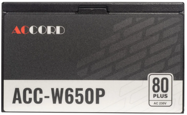 Фото Accord ATX 650W ACC-W650P 80+ white (20+4pin) 120mm fan 6xSATA RTL