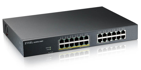 Фото Smart L2 PoE+ Zyxel NebulaFlex GS1915-24EP, rack 19", 24xGE (12xPoE+), бюджет PoE 130 Вт