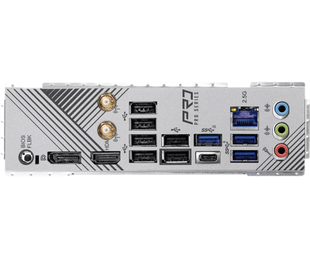 Фото ASROCK B650 PRO RS WIFI, AM5, B650, 4*DDR5, 4*SATA, 3*M.2, 3*USB 3.2, 6*USB 2.0, Type-C, 2*PCIx16, 1*PCIx1, 1*M.2 (Key E), HDMI+DP, ATX