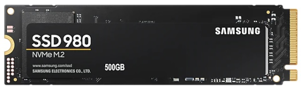 Фото SSD M.2 (PCI-E NVMe) 500Gb Samsung 980 (R3100/W2600MB/s) (MZ-V8V500BW) 1year