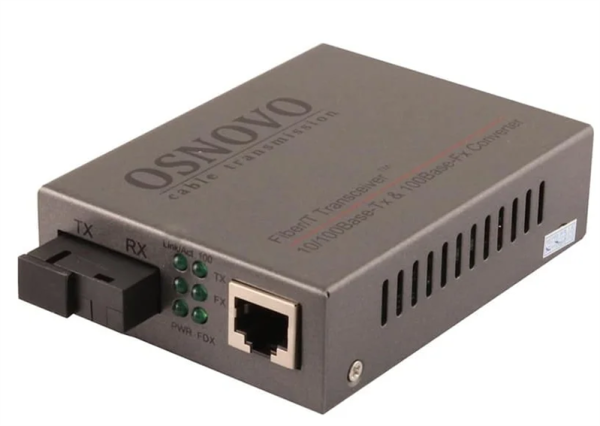 OSNOVO OMC-100-11S5b Оптический Fast Ethernet медиаконвертер для передачи Ethernet по одному волокну одномодового оптического кабеля до 20км. Поддерживает скорость 10/100М (IEEE 802.3i, IEEE 802.3u, I