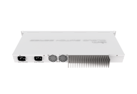 Фото MikroTik Cloud Router Switch 317-1G-16S+RM with 800MHz CPU, 1GB RAM, 1xGigabit LAN, 16xSFP+ cages, RouterOS L6 or SwitchOS (dual boot), passive cooling 1U rackmount enclosure, Dual redundant PSU