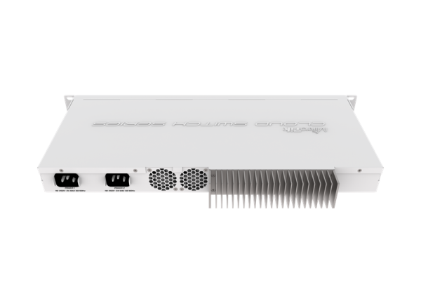 Фото MikroTik Cloud Router Switch 317-1G-16S+RM with 800MHz CPU, 1GB RAM, 1xGigabit LAN, 16xSFP+ cages, RouterOS L6 or SwitchOS (dual boot), passive cooling 1U rackmount enclosure, Dual redundant PSU
