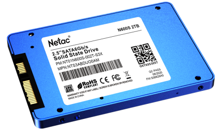 Фото Netac SSD N600S 2TB 2.5 SATAIII 3D NAND, 7mm, R/W up to 545/500MB/s, TBW 1120TB, 5y wty