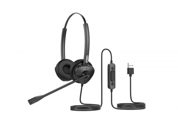 Фото Fanvil HT302-U Fanvil Гарнитура USB, кож.зам., HD Audio, складной микрофон, 1,8м., 95г.