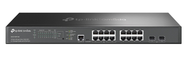 Фото TP-Link SG3218XP-M2, Omada 16-Port 2.5GBASE-T and 2-Port 10GE SFP+ L2+ Managed Switch with 8-Port PoE+