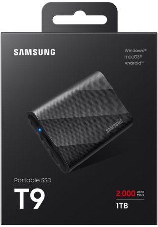 Фото SSD Samsung T9 External 1Tb BLACK USB 3.2 Type-C (MU-PG1T0B/WW) 1year