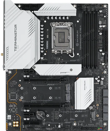 Фото MAXSUN MS-Terminator Z790-A WIFI, LGA1700, Z790, 4*DDR5, 4*SATA3,4*M.2, USB 3.2, USB 2.0, Type-C, 1*PCIEx16, 1*PCIEx4, 1*PCIEx1, HDMI+DP, ATX