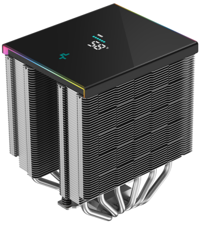 Фото DEEPCOOL AK620 DIGITAL SE LGA20XX/1700/1200/115X/AM5/AM4 (9шт/кор, TDP 260W, PWM, DUAL Fan 120mm, 6 тепл. трубок, ARGB, черный) RET (R-AK620-BKADMN-GJD)