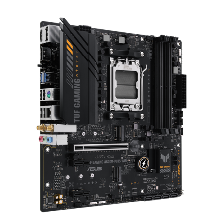 Фото ASUS TUF GAMING A620M-PLUS WIFI, AM5, A620, 4*DDR5, 4*SATA, 2*M.2, 2*USB 3.2, 4*USB 2.0, 2*PCIx16, 2*PCIx1, 2*DP+HDMI, mATX; 90MB1F00-M0EAY0