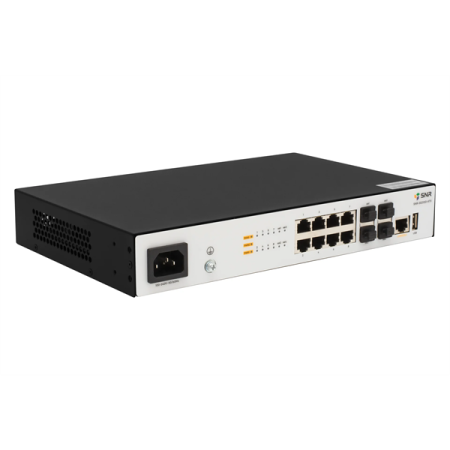 Фото SNR Управляемый коммутатор уровня 2+, 8 портов 10/100/1000Base-T, 4 порта 1/10G SFP+, встроенный БП ~220V AC