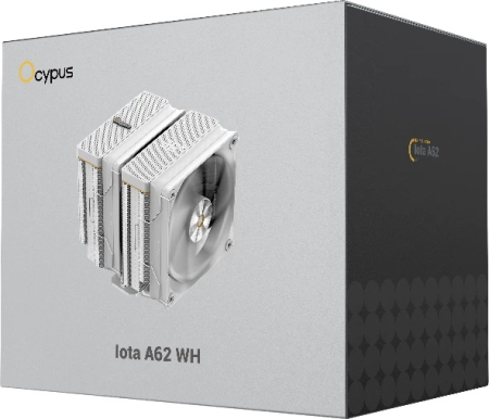 Фото Ocypus Iota A62 WH, 2x120mm FAN, Display Panel, 6 HEAT PIPES, 4-PIN PWM, 500-2000 RPM, 29DBA, FDB, LGA115X/1200/1700/18XX, AM4/AM5