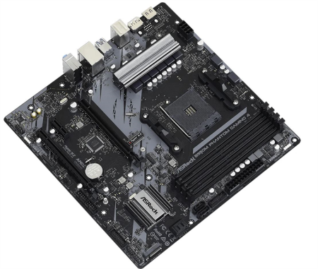 Фото ASROCK B550M PHANTOM GAMING 4, AM4, B550, 4*DDR4, 4*SATA, 2*M.2, 4*USB 3.2, 2*USB 2.0, 6*PCIx16, 1*PCIx1, 1*M.2 (Key E), DP+HDMI, mATX