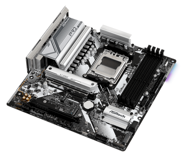 Фото ASROCK B650M PRO RS, AM5, B650, 4*DDR5, 4*SATA, 3*M.2, 3*USB 3.2, 4*USB 2.0, Type-C, 2*PCIx16, 1*M.2 (Key E), HDMI+DP, mATX