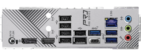 Фото ASROCK B650 PRO RS, AM5, B650, 4*DDR5, 4*SATA, 3*M.2, 3*USB 3.2, 6*USB 2.0, Type-C, 2*PCIx16, 1*PCIx1, 1*M.2 (Key E), HDMI+DP, ATX
