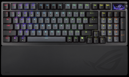 Фото ASUS M901 ROG AZOTH 96 HE, Wired, 2.4GHz RF, Bluetooth 5.1, 96%, ABS, RGB Lighting, Black