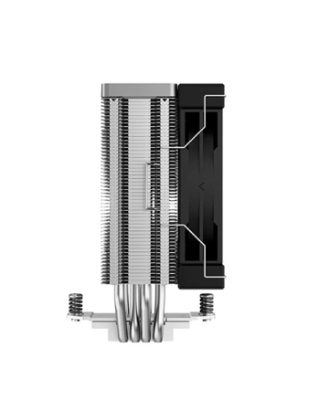 Фото DEEPCOOL AK400 LGA1700/1200/115X/AM5/AM4 (18шт/кор, TDP 220W, PWM, Fan 120mm, 4 тепл. Трубки, черный) RET (R-AK400-BKNNMN-G-1)