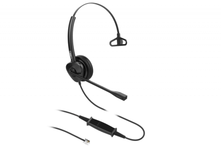 Фото Fanvil HT301 Моно гарнитура RJ9, кож.зам., HD Audio, складной микрофон, 1,8м., 73г.