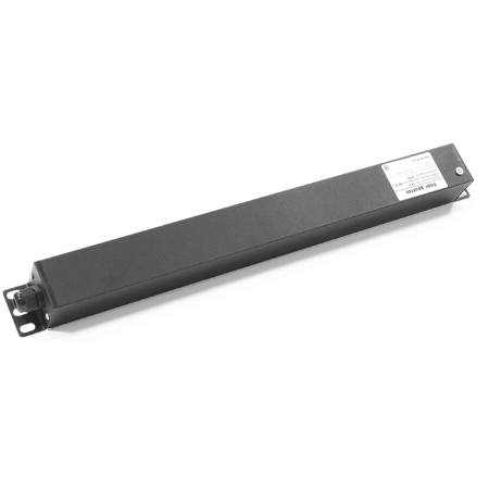 Фото Блок розеток однофазный горизонтальный, 19", 6 розеток C13, 2 розетки C19, 16A, вход питания клеммный терминал