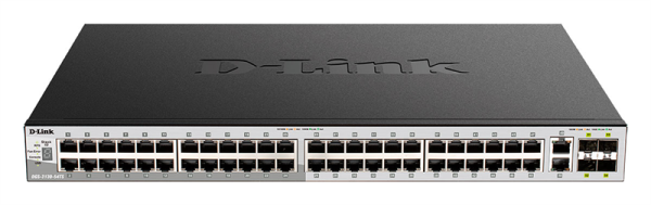 Фото D-Link PROJ Управляемый L3 стекируемый коммутатор, 48x1000Base-T, 2x10GBase-T, 4x10GBase-X SFP+, защита от статического электричества до 6 кВ, CLI, порт управления 1000Base-T, консольный порт RJ-45, 1