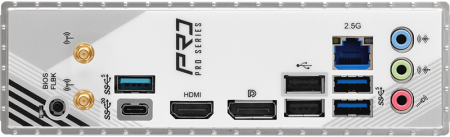 Фото ASROCK B860M PRO RS WIFI, LGA1851, B860, 4*DDR5, 4*SATA, 4*M.2, 6*USB 3.2, 2*USB 2.0, Type-C, 2*PCIx16, 1*M.2 (Key E), HDMI+DP, mATX