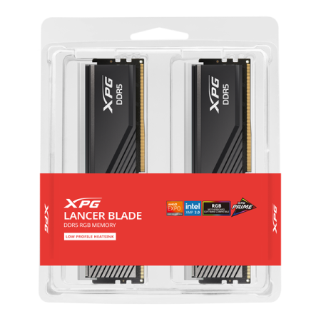 Фото ADATA LANCER BLADE RGB DDR5 DIMM 32GB 6000MHz 2*16GB 30-40-40 1.4V BLACK DUAL TRAY