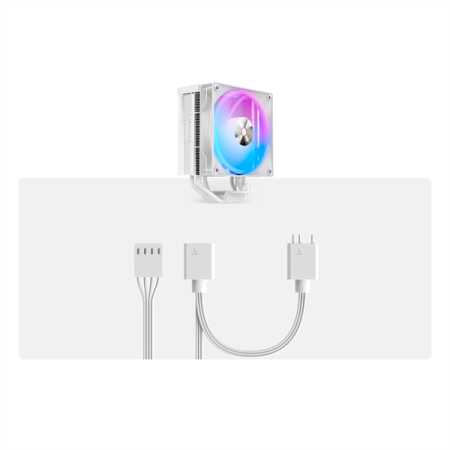 Фото Ocypus Delta A40 WH ARGB, 120mm ARGB FAN, Top Panel, 4 HEAT PIPES, 4-PIN PWM, 500-2000 RPM, 29DBA, HYDRO BEARING, LGA115X/1200/1700/18XX, AM4/AM5
