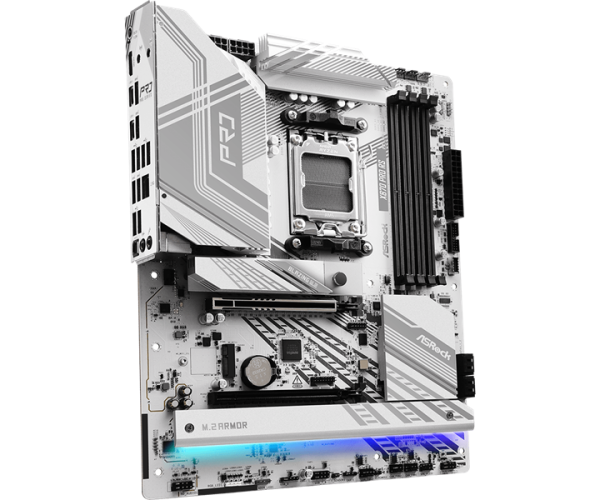 Фото ASROCK X870 PRO RS, AM5, X870, 4*DDR5, 4*SATA, 3*M.2, 6*USB 2.0, 4*USB 3.2, Type-C, 2*PCIx16, 1*M.2 (Key E), HDMI, ATX