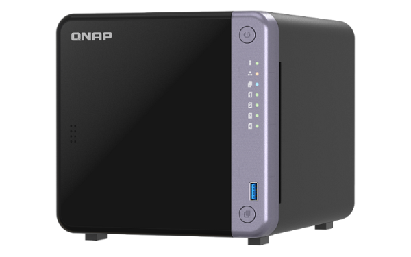 Фото QNAP SMB QC 2GhzCPU/4Gb/upto 4HDD, up to 20 with TL-D1600S/SATA(3,5" 2,5")/ 2xUSB3.2/1xHDMI/1xExp.slot/2x2,5Gb 2x10Gb(SFP+)/iSCSI/1xPS/2YW