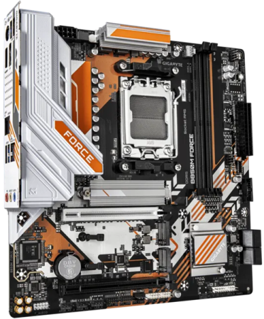 Фото GIGABYTE B850M FORCE, AM5, B850, 2*DDR5, 4*SATA, 3*M.2, 3*USB 3.2, 2*USB 2.0, Type-C, 2*PCIx16, 1*PCIx1, DP+HDMI, mATX