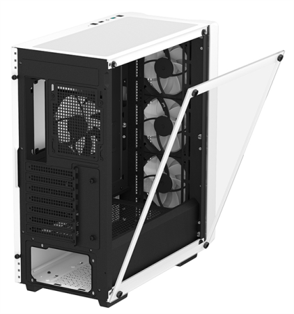 Фото Deepcool CC560 WH V2 без БП, боковое окно (закаленное стекло), 3x120мм LED вентилятор спереди и 1x120мм LED вентилятор сзади, белый, ATX (R-CC560-WHGAA4-G-2)