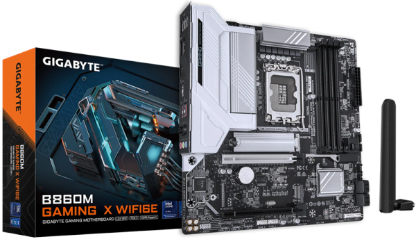 GIGABYTE B860M GAMING X WIFI6E, LGA1851, B860, 4*DDR5, 4*SATA, 2*M.2, 4*USB 3.2, 2*USB 2.0, 2*PCIx16, DP+HDMI, mATX