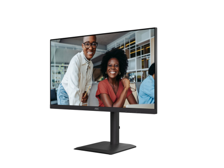 Фото 27" AOC 3840x2160 WLED 16:9 IPS 400cd, 1200:1, 20M:1, 4ms, 178°/178°, 2xHDMI, DP, USB hub: 4*USB3.2, USB-C(90W), RJ45, 60Hz, Speakers, Tilt, Height, Swivel, Pivot, VESA, Internal, Black, 3y