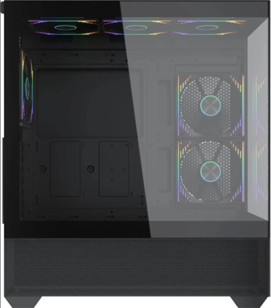 Фото Accord ACC-EL1B TG black w/o PSU ATX 2xUSB2.0 1xUSB3.1 audio bott PSU