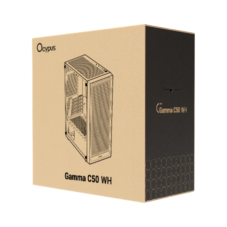 Фото Ocypus Gamma C50 WH, MATX, USB3.0*1+USB2.0*2