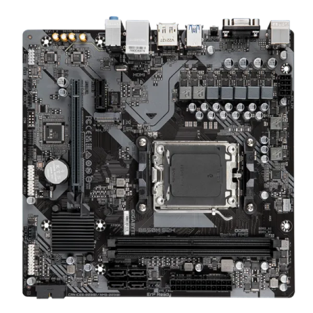 Фото GIGABYTE B650M S2H, AM5, B650, 2*DDR5, 4*SATA, 1*M.2, 2*USB 3.2, 4*USB 2.0, 1*PCIx16, 1*PCIx1, DP+HDMI, mATX
