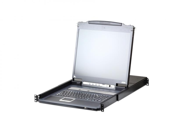 ATEN 17" 1-Local/Remote Share Access 16-Port PS/2-USB VGA Single Rail LCD KVM over IP switch