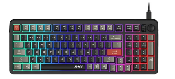 Keyboard MSI FORGE GK110, Wired, membrane Keyboard, multi-colour LED backlighting, 26 Key Anti-ghosting Capability, Black