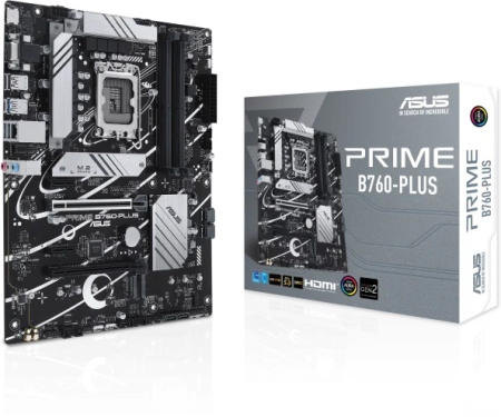 Фото ASUS PRIME B760-PLUS, LGA1700, B760, 4*DDR5, 4*SATA, 3*M.2, 3*USB 3.2, 2*USB 2.0, Type-C, 2*PCIx16, 2*PCIx1, DP+VGA+HDMI, ATX; 90MB1EF0-M1EAY0